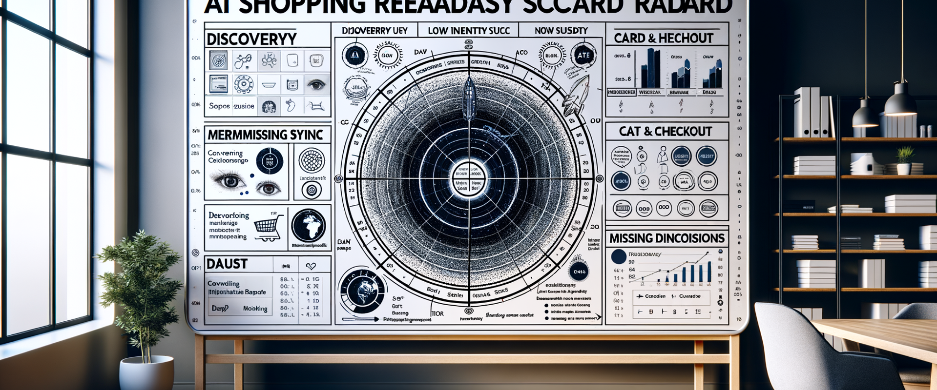 AI shopping readiness scorecard radar chart for brands and publishers