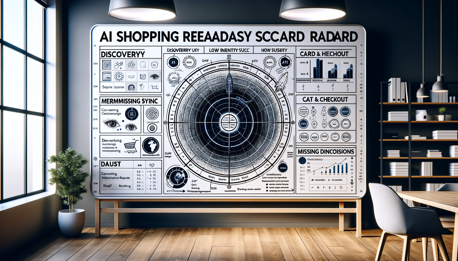 AI shopping readiness scorecard radar chart for brands and publishers