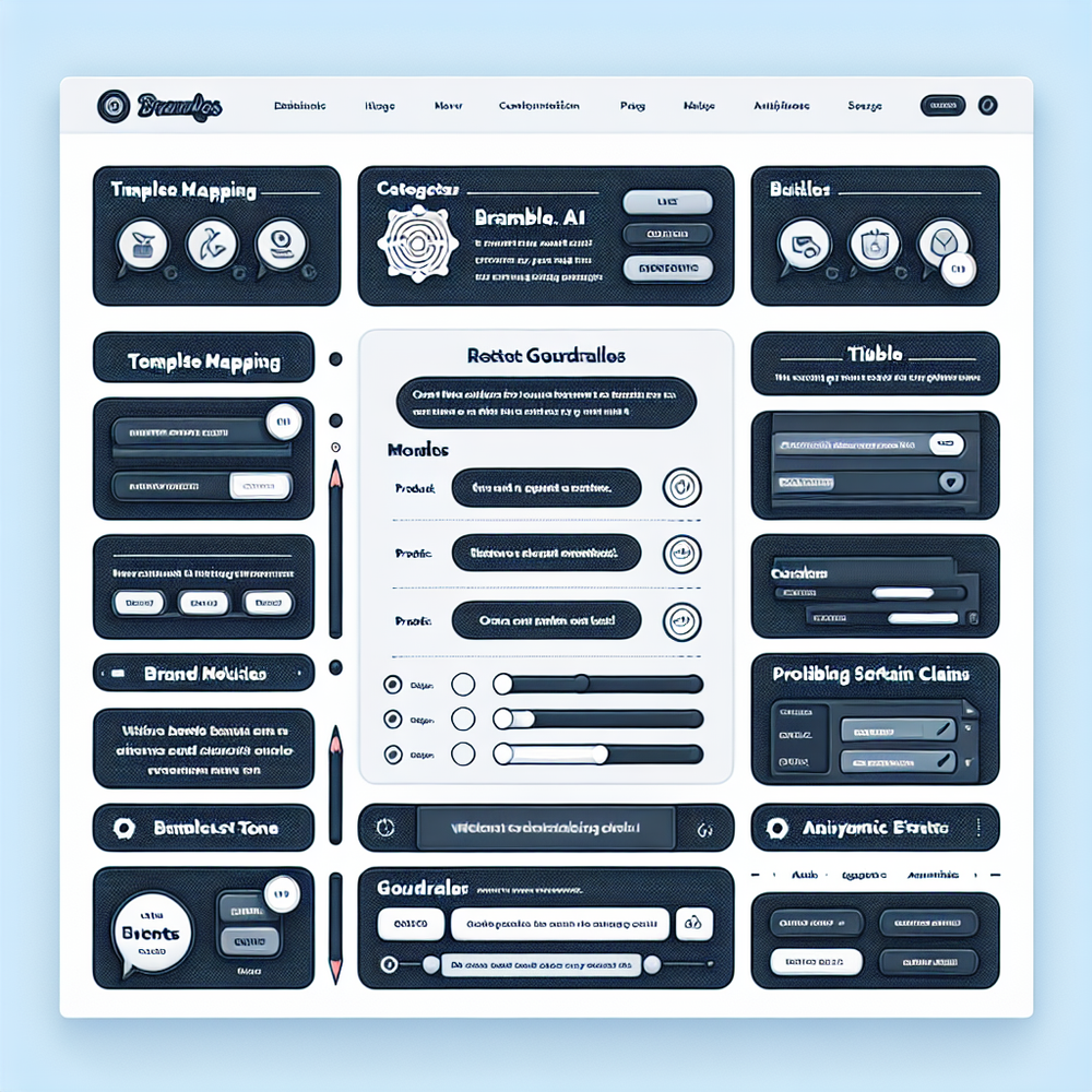 WordPress plugin configuration mockup mapping templates and analytics for a Brambles.ai pilot.