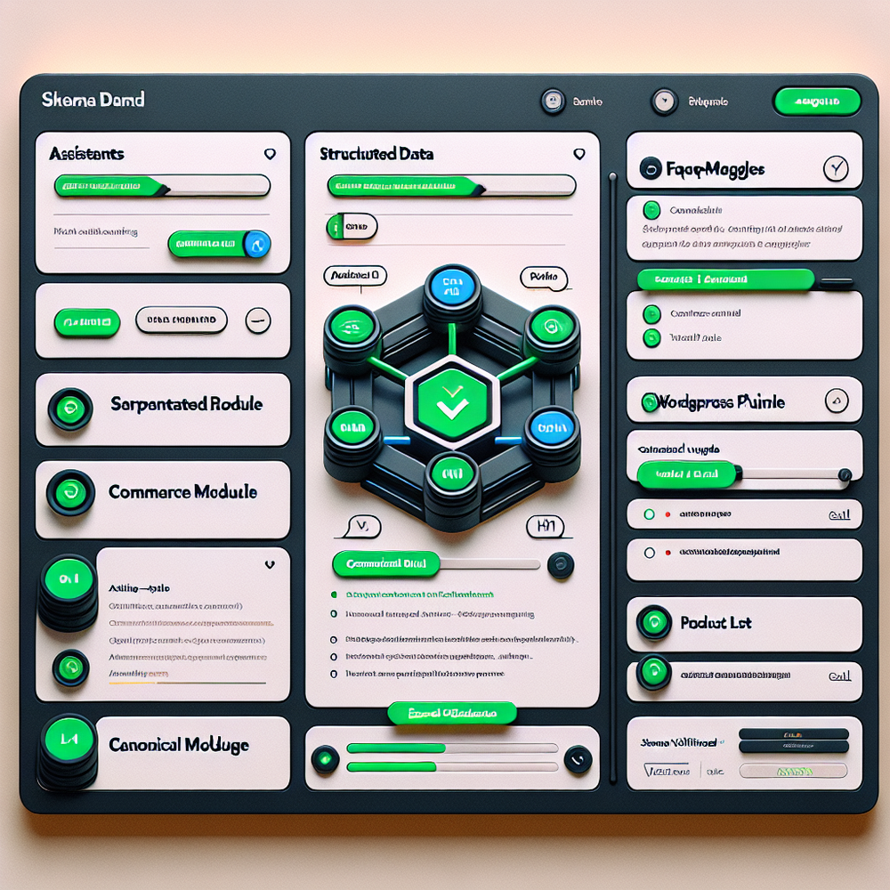Brambles.ai configuration screen showing SEO-safe assistant settings and schema mapping.