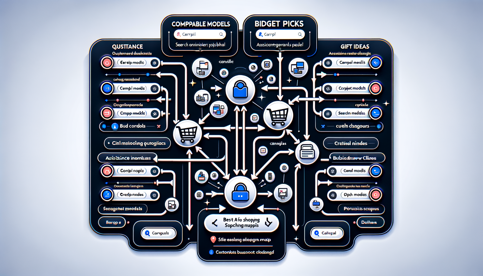 SERP intent map and assistant content clusters for shopping queries