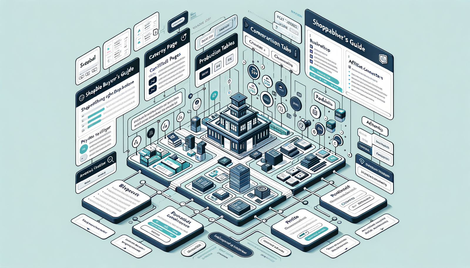 Architecture of a shoppable buyer’s guide hub for publishers