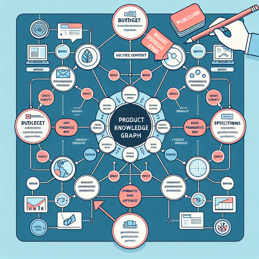 Knowledge graph linking niche content to product attributes and merchant offers.