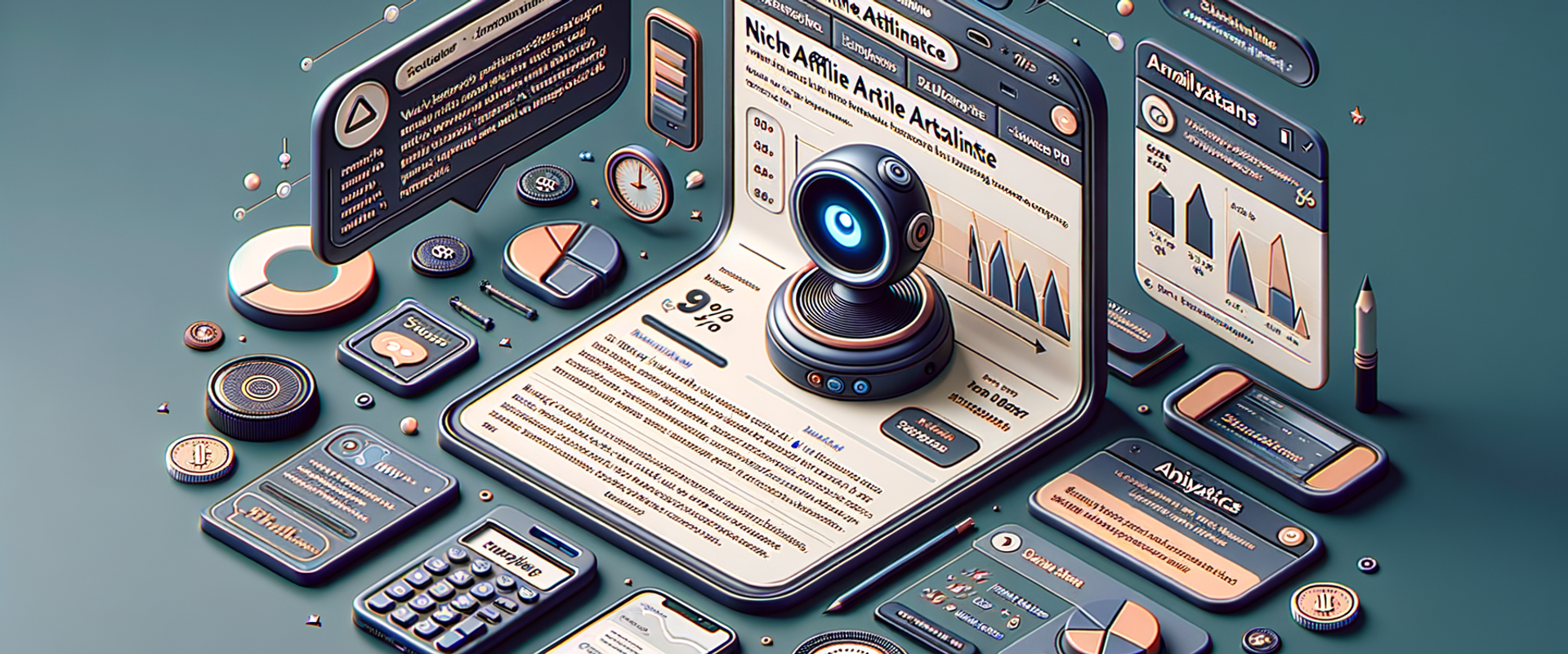 Illustration of a niche article with a conversational assistant guiding users to the right product attributes.