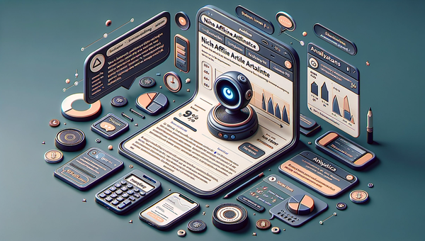 Illustration of a niche article with a conversational assistant guiding users to the right product attributes.