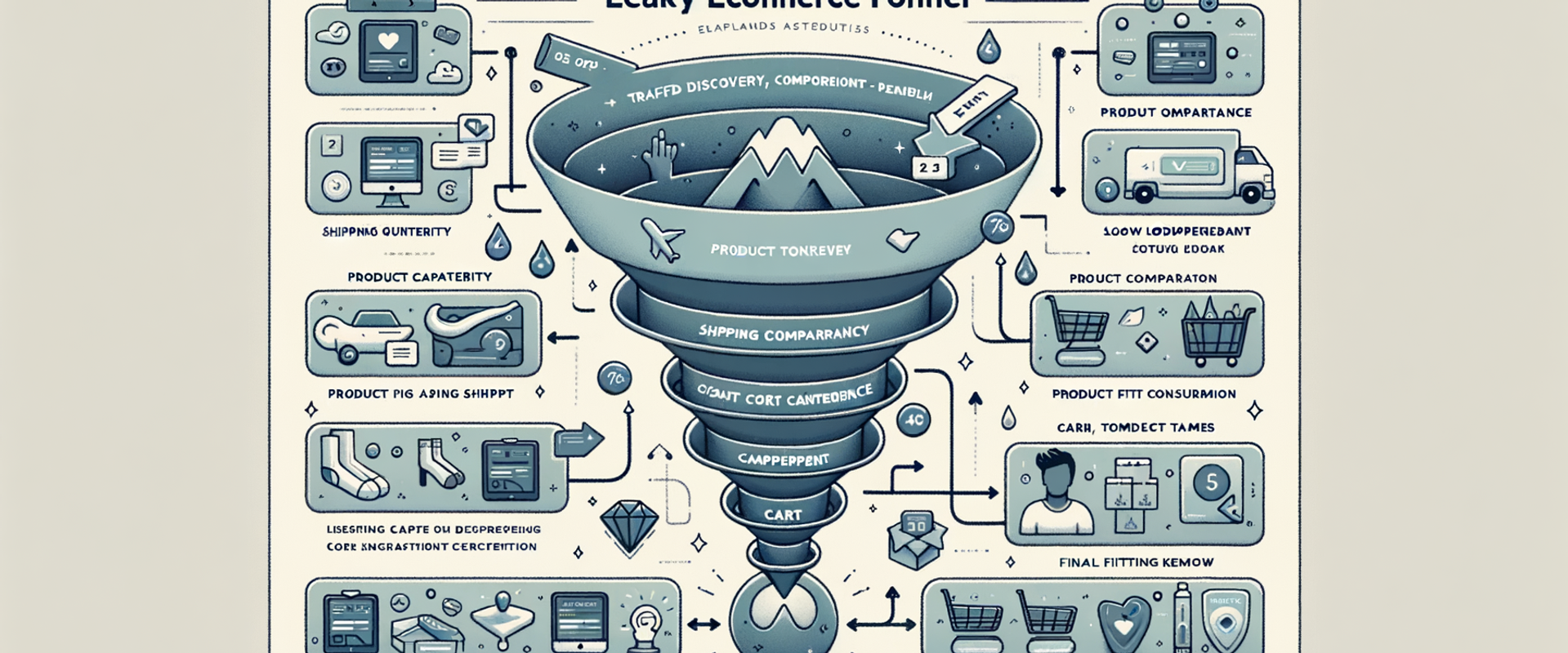 Leaky funnel diagram with agentic intervention points
