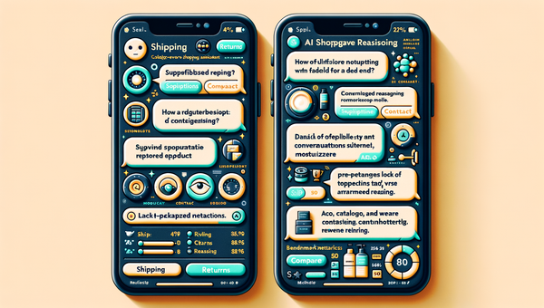 Side-by-side UX: rule-based Shopify chatbot vs catalog-aware AI shopping agent