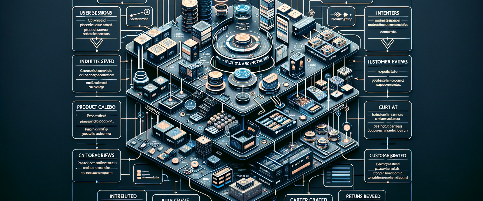 Agentic retail architecture showing orchestration, catalog, inventory, pricing, and telemetry to analytics.