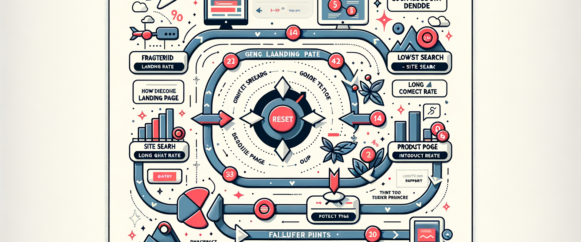 Diagram of fragmented ecommerce journey with intent resets and metric leaks