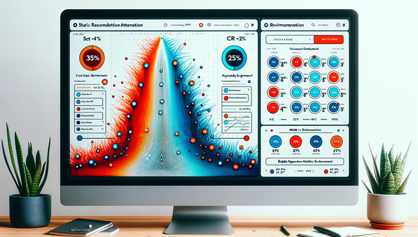 Heatmap comparison of a static listicle vs an AI recommendation flow highlighting stronger engagement and conversion zones.