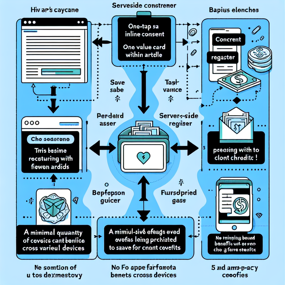 Flow diagram of a consent-first value exchange powering ad-light passes and credits.