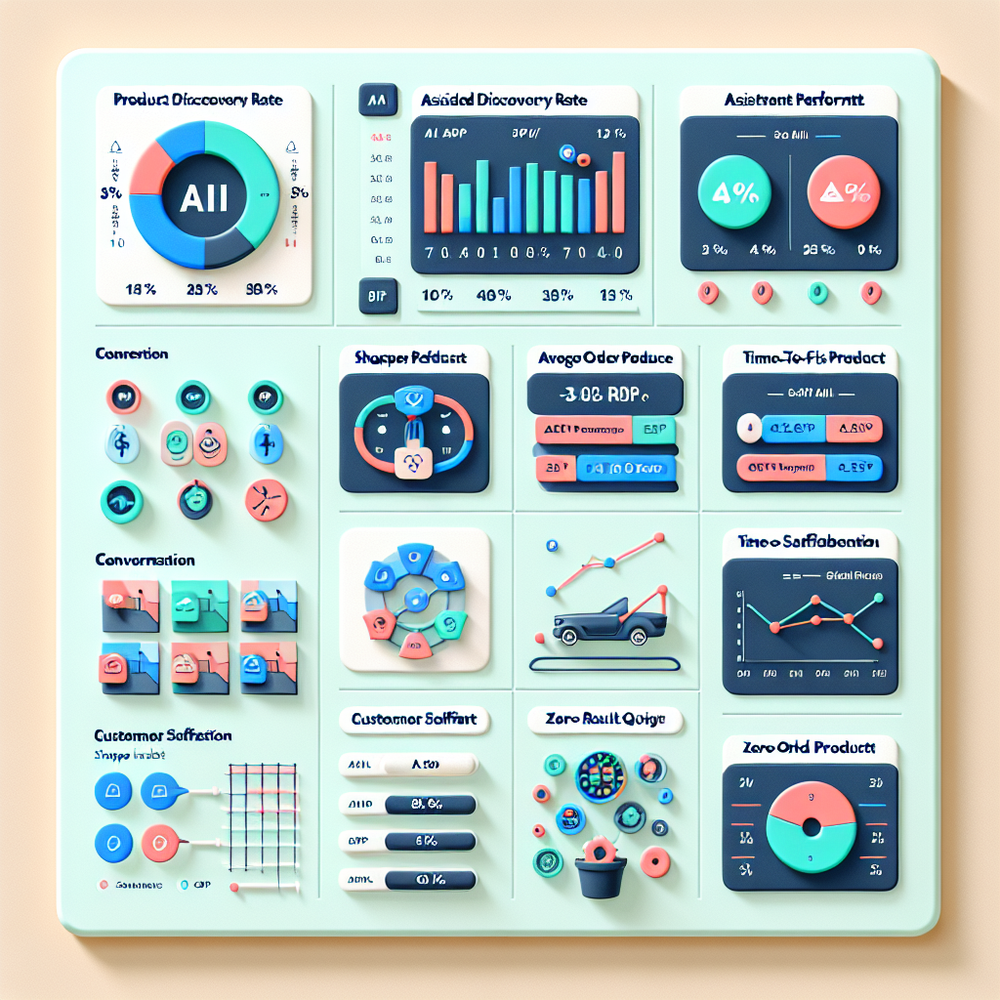 AI shopping KPI dashboard comparing assistant vs. control and key metrics.
