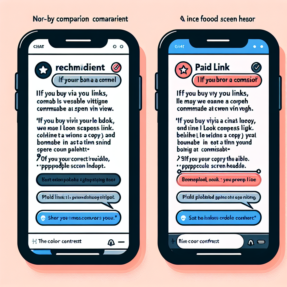 Comparison of non-compliant and compliant message-level disclosures in a chat.