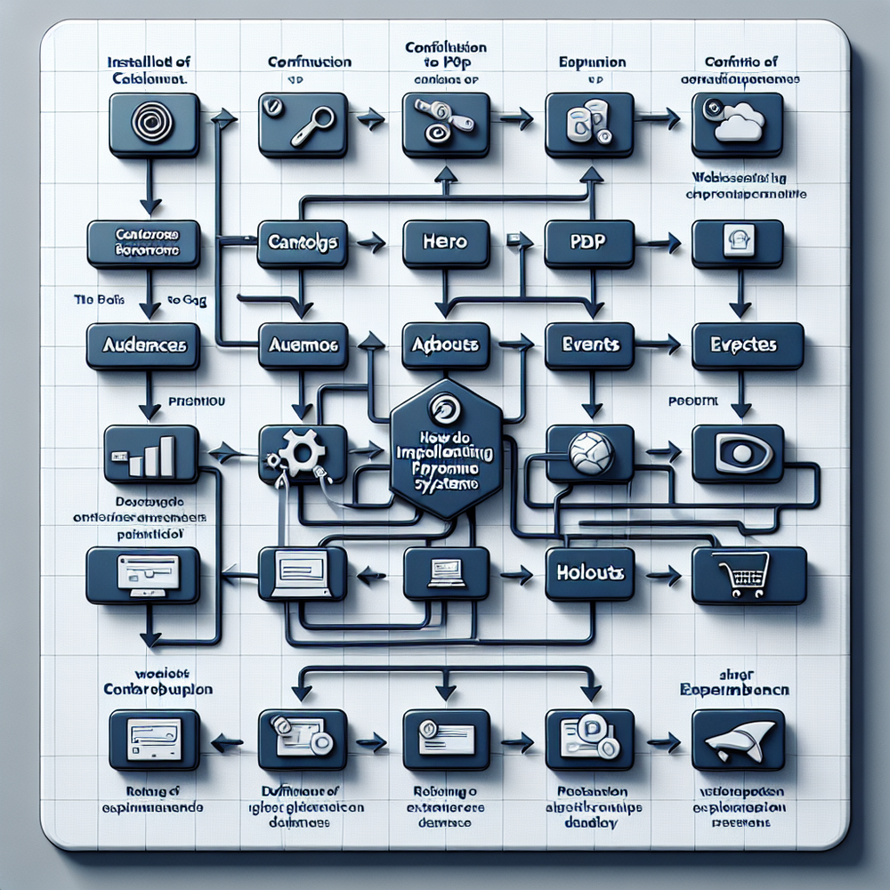 Implementation flowchart from install to experiment review for a personalization rollout.