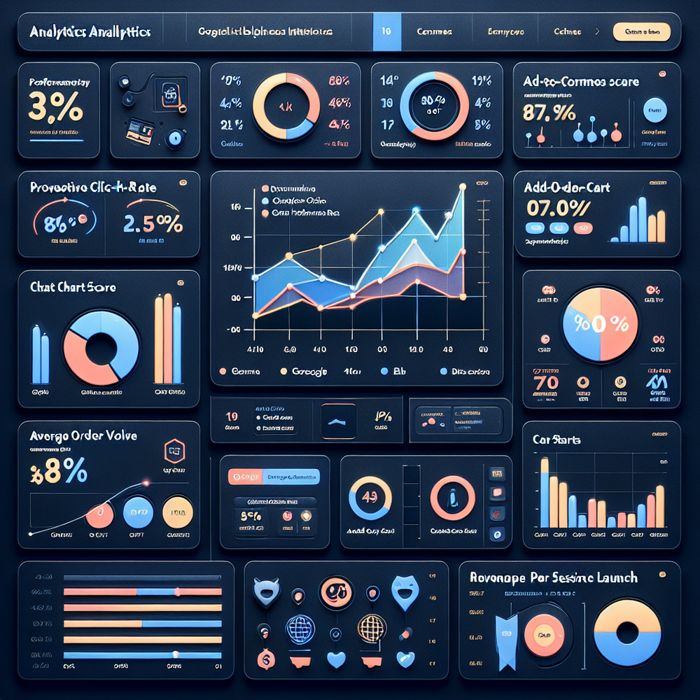 Analytics dashboard highlighting proactive CTR, add‑to‑cart from chat, AOV, and RPS before/after Google’s launch.