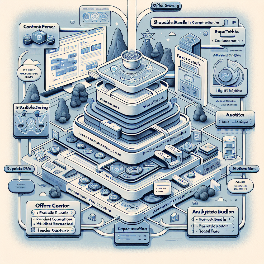 System architecture of an AI-driven content monetization stack integrated with WordPress.