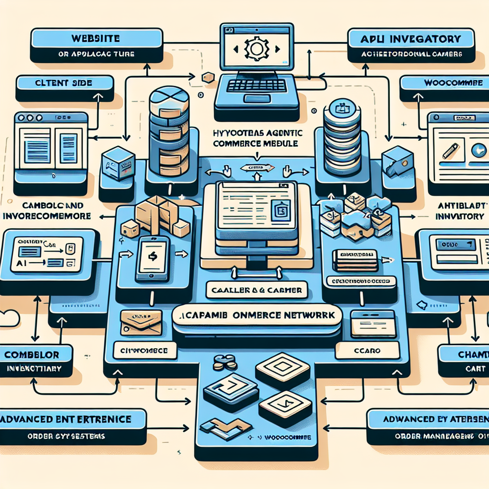 Integration architecture showing client module, inventory APIs, affiliate checks, and cart