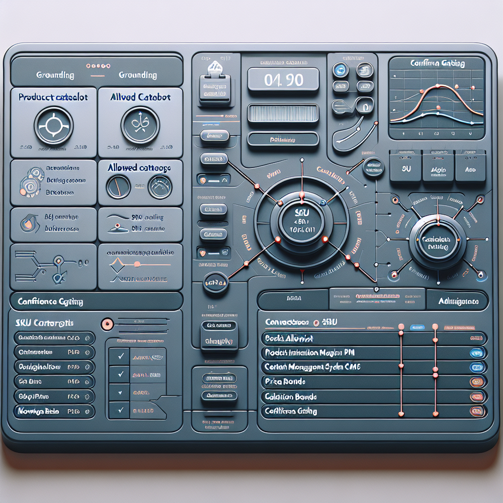 Configuration dashboard for grounding sources, allowed catalogs, and confidence thresholds.