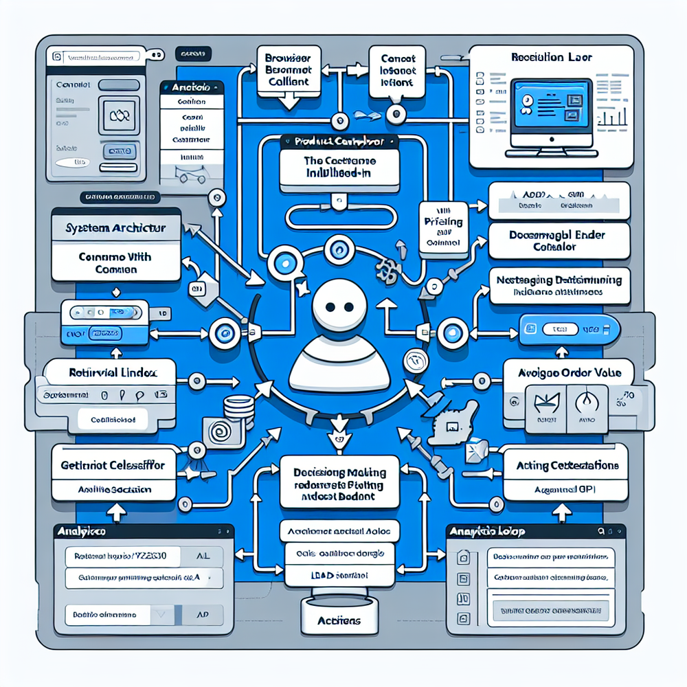 Architecture of an onsite agent that reads context, retrieves data, and executes checkout or lead actions.