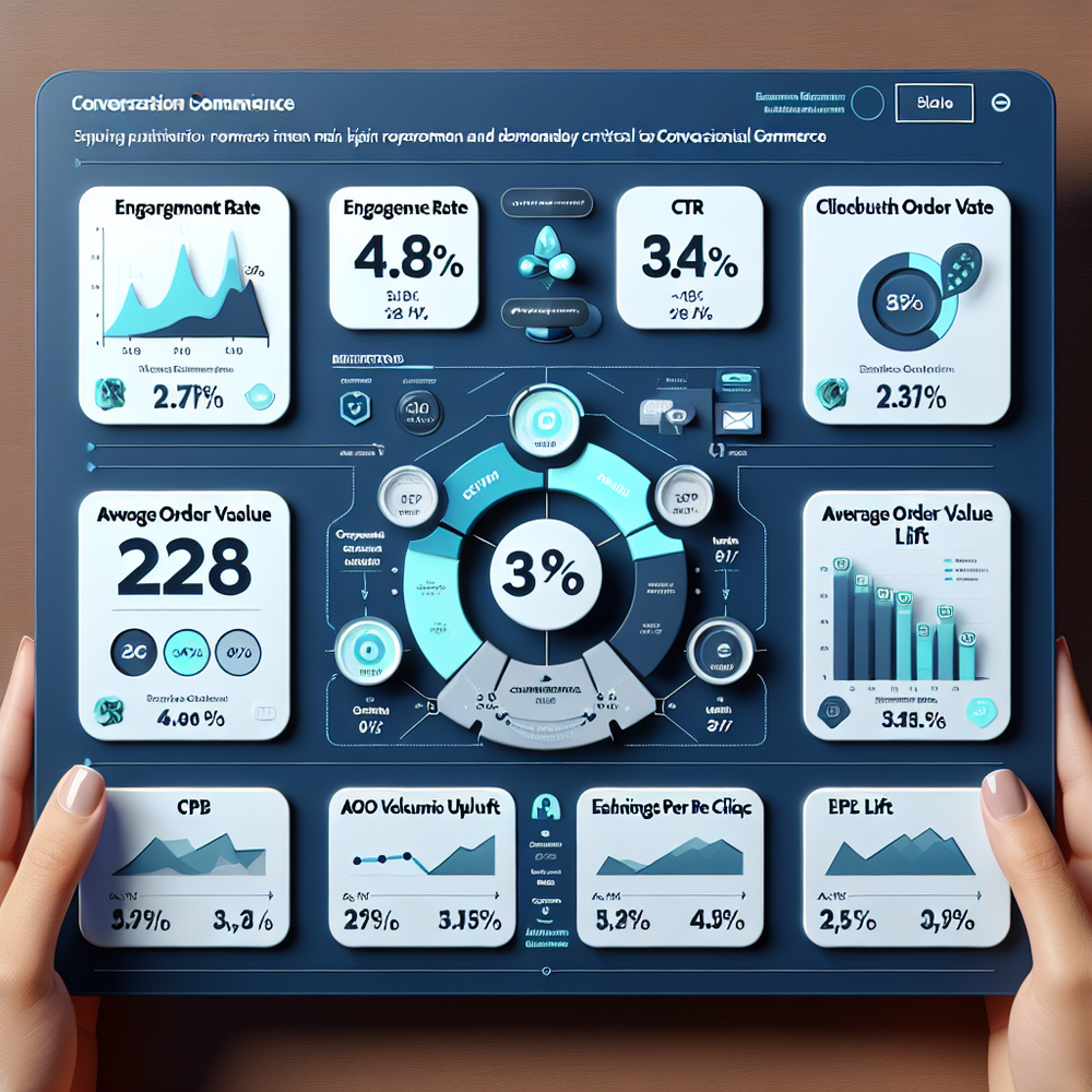 KPI dashboard mockup for measuring conversational commerce ROI.