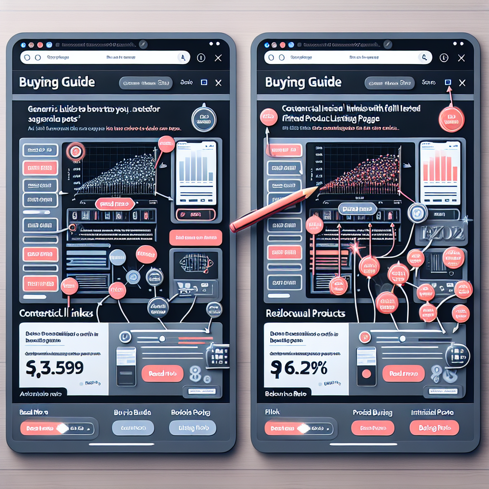 UX comparison: generic vs. contextual internal links in a buying guide