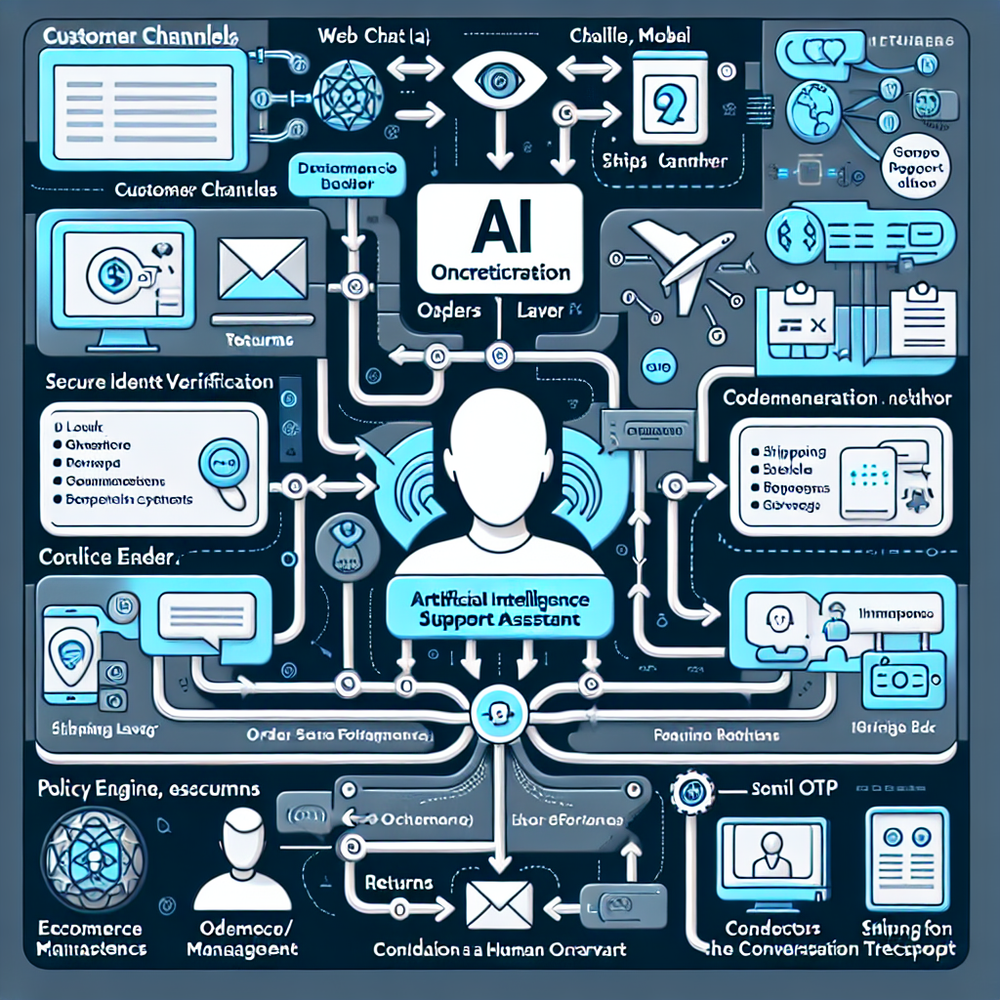 AI architecture for authentication, order data, carriers, and returns policy