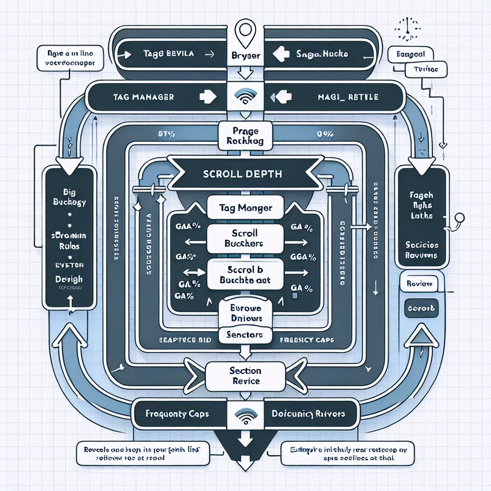 Event pipeline from scroll detection to rules engine and chat trigger.