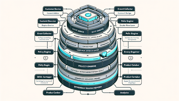 Architecture diagram of a privacy‑safe agentic retail stack with consent gating and ephemeral memory.