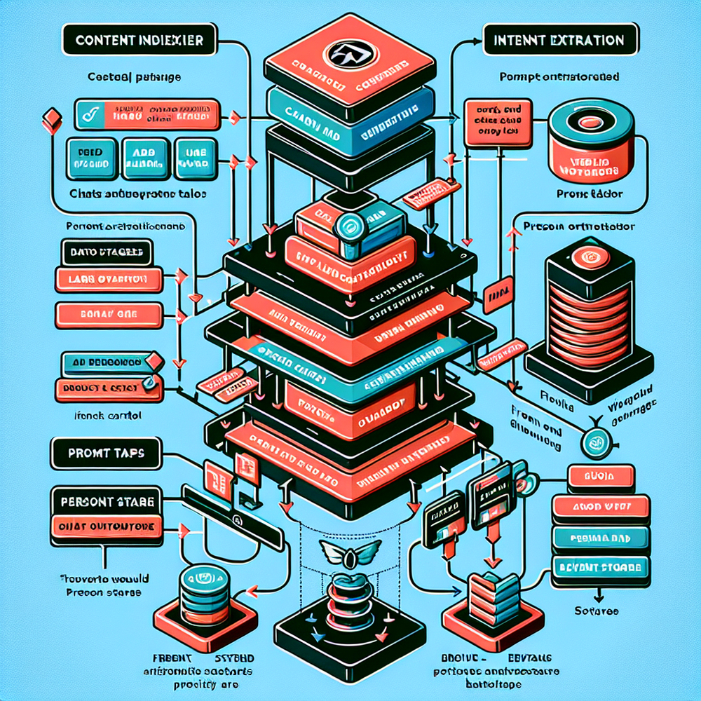 Architecture for mapping posts to prompts with tagging, catalog, chat orchestrator, and analytics pipeline.