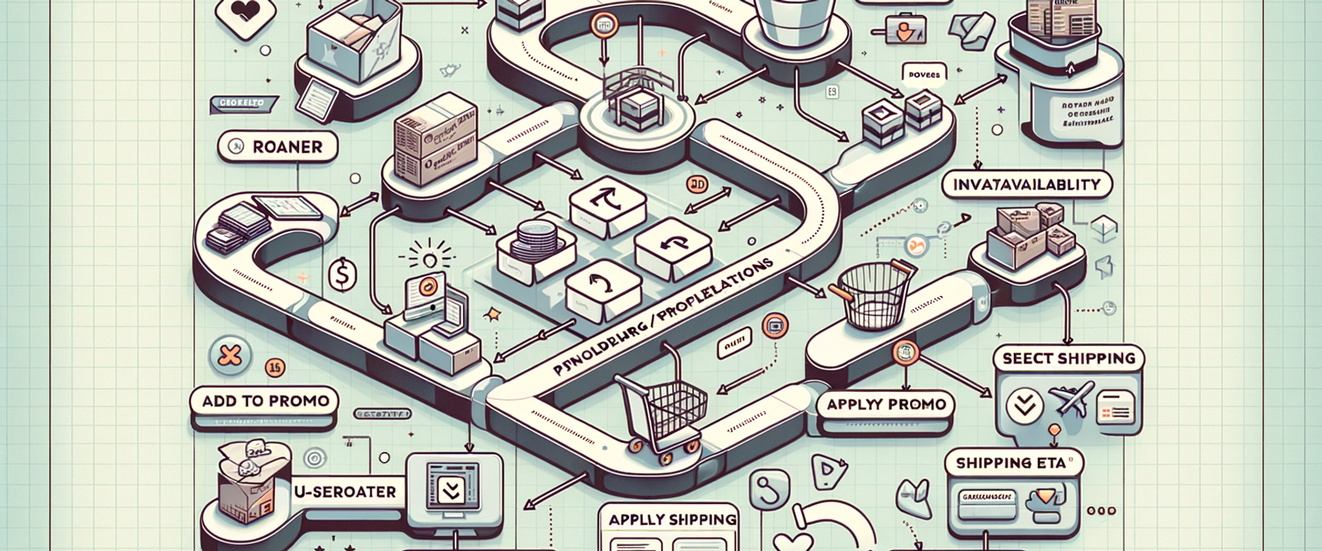 Architecture diagram of an agentic commerce flow from goal to cart.
