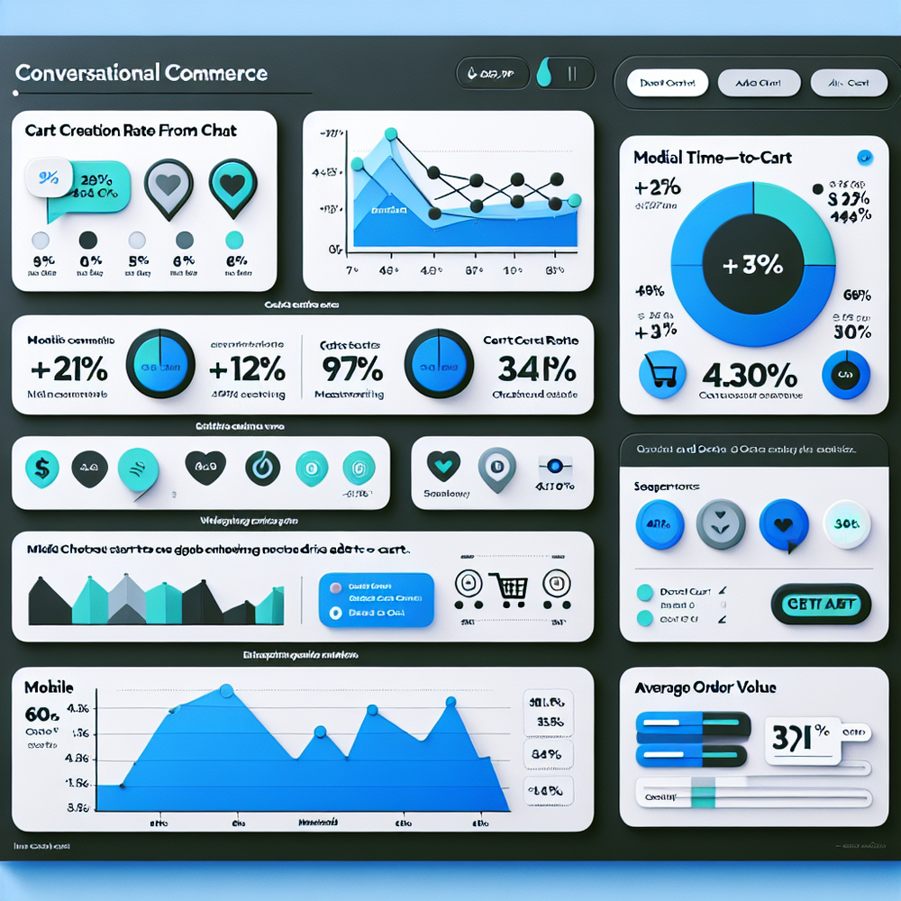 KPI dashboard showing conversion lifts from direct add to cart in chat.