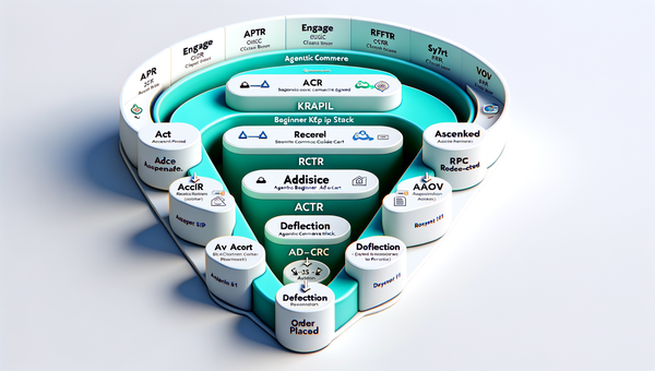 Diagram showing the beginner KPI stack mapped to the agentic funnel.
