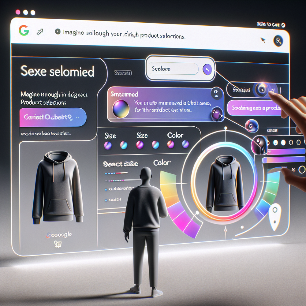 End-to-end UX flow from Google agent summary to on-site chat and add-to-cart