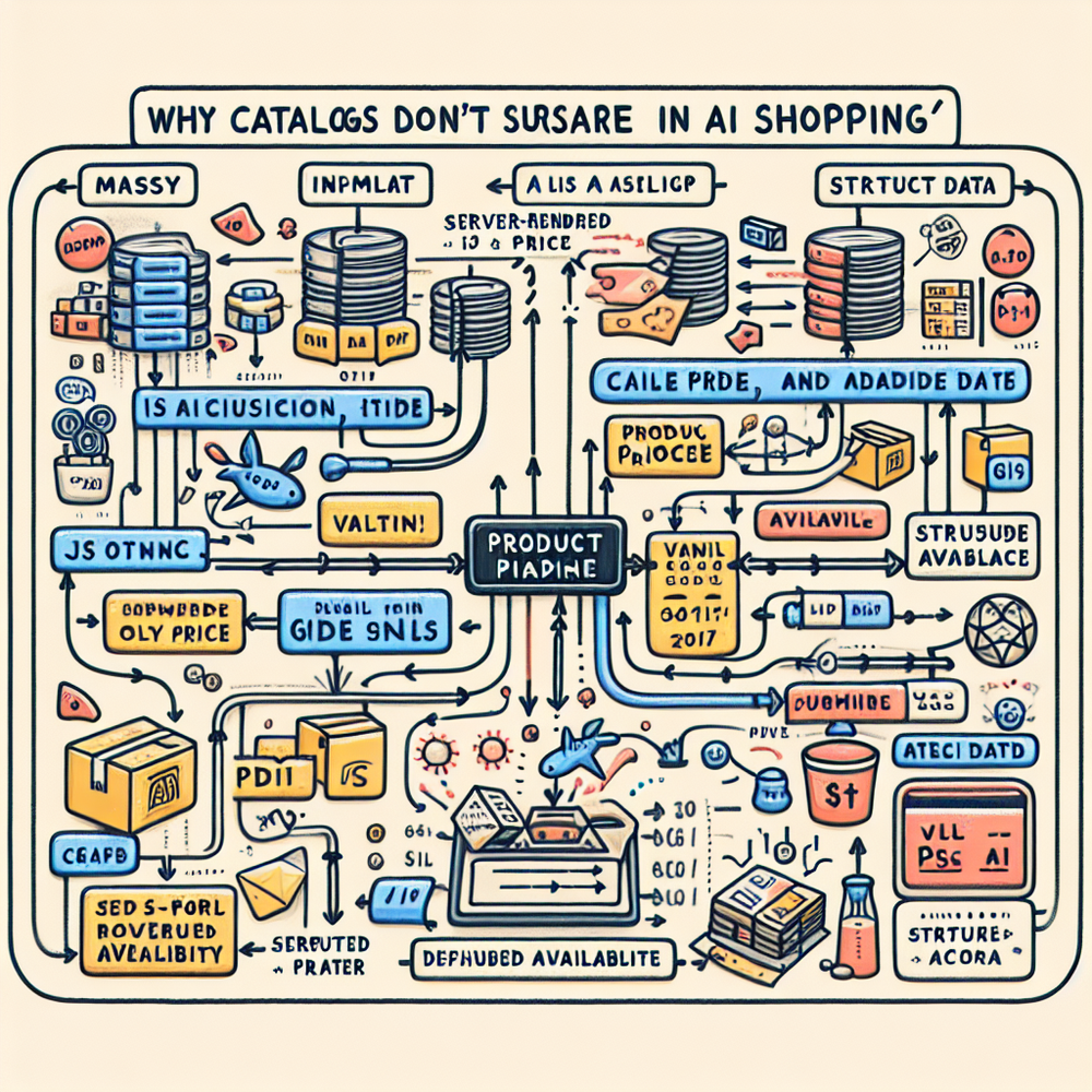 Diagram comparing messy vs. clean product data pipelines for AI shopping visibility.