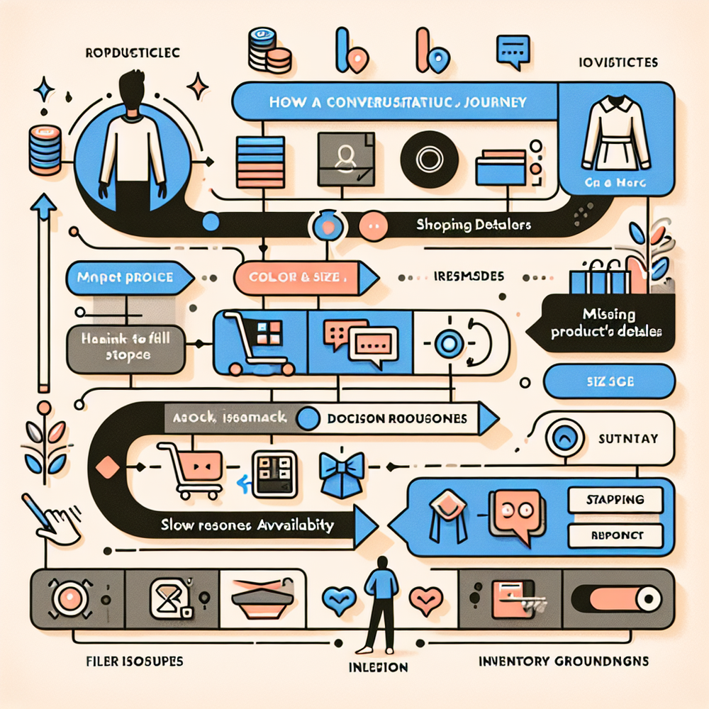 Diagram of conversational shopping friction points across the buyer journey.