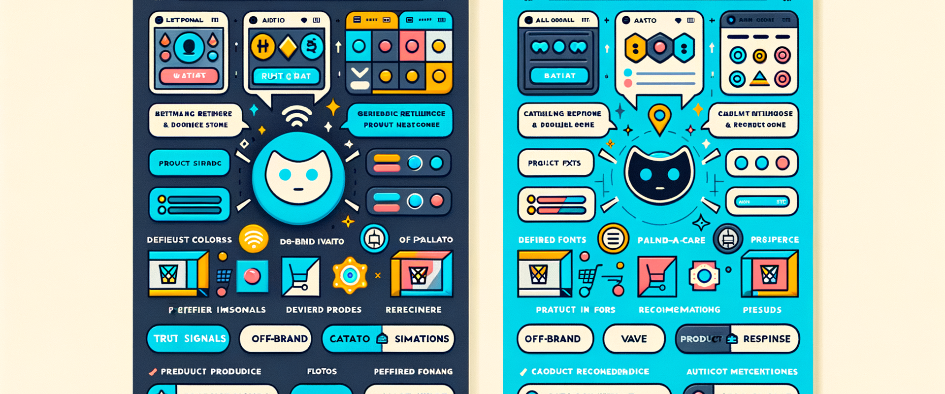 Side-by-side: generic chatbot vs fully branded white-label AI chat