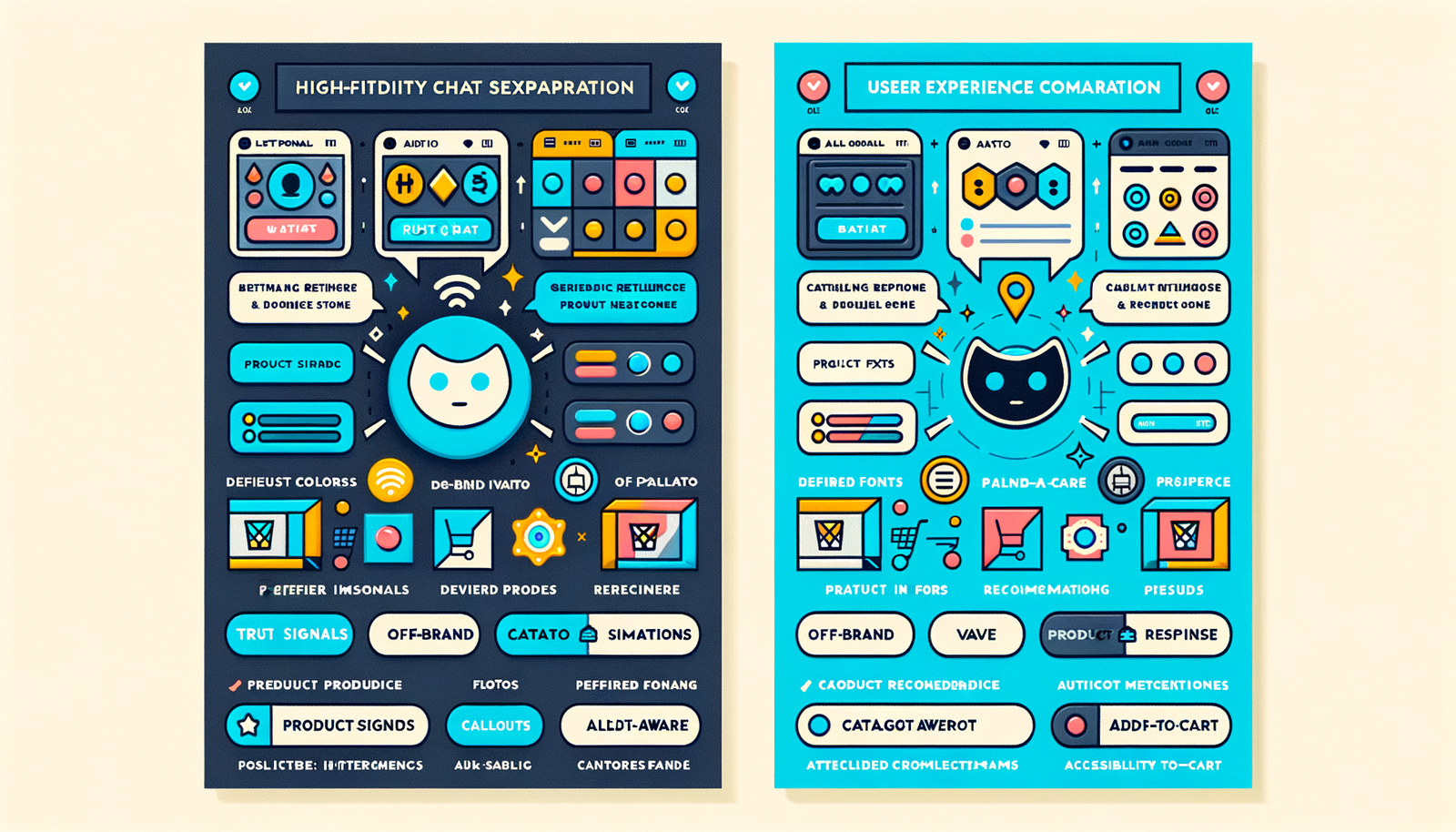 Side-by-side: generic chatbot vs fully branded white-label AI chat