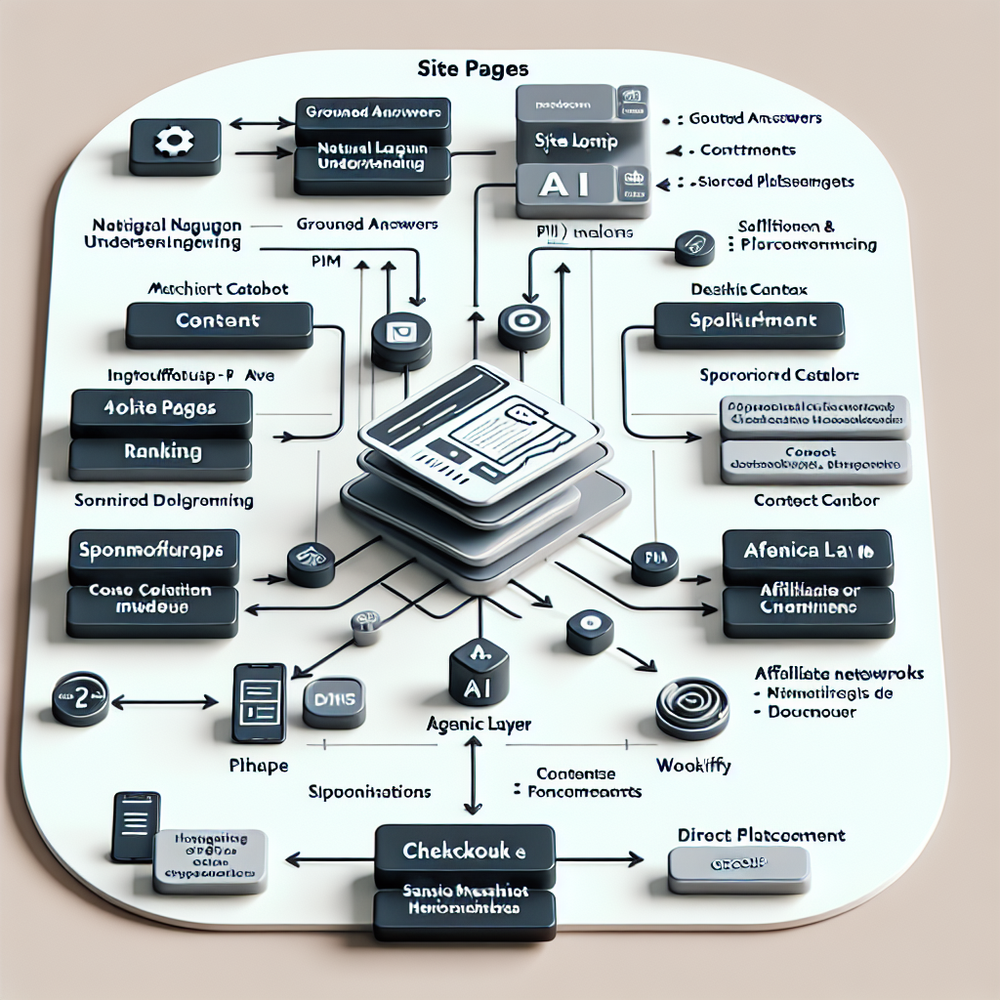 Architecture of Brambles.ai’s conversational layer connected to content, catalogs, and checkout.