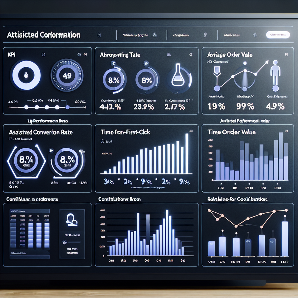 KPI dashboard with assisted conversion, AOV, latency, and RPM improvements.