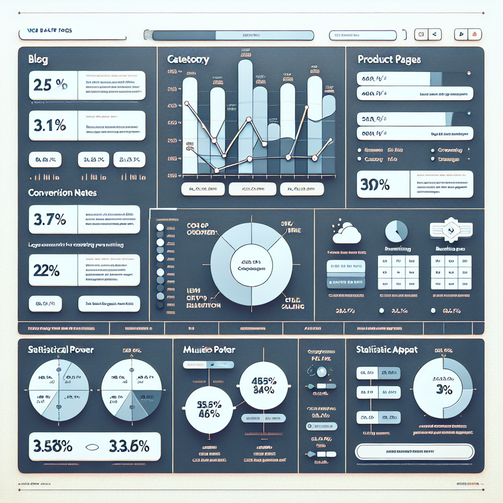 Analytics dashboard highlighting high-impact page types for pilot selection with conversions and power analysis.