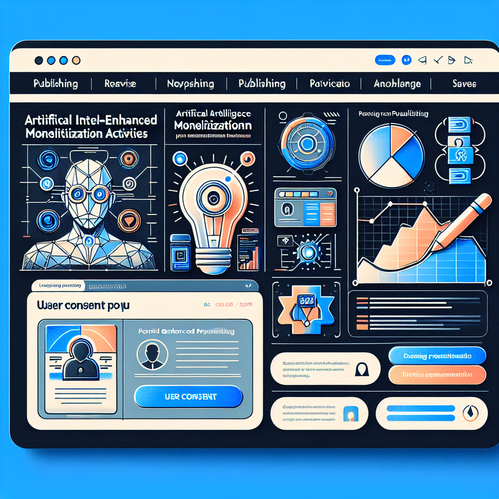 Publisher dashboard showing AI analytics and consent management tools.