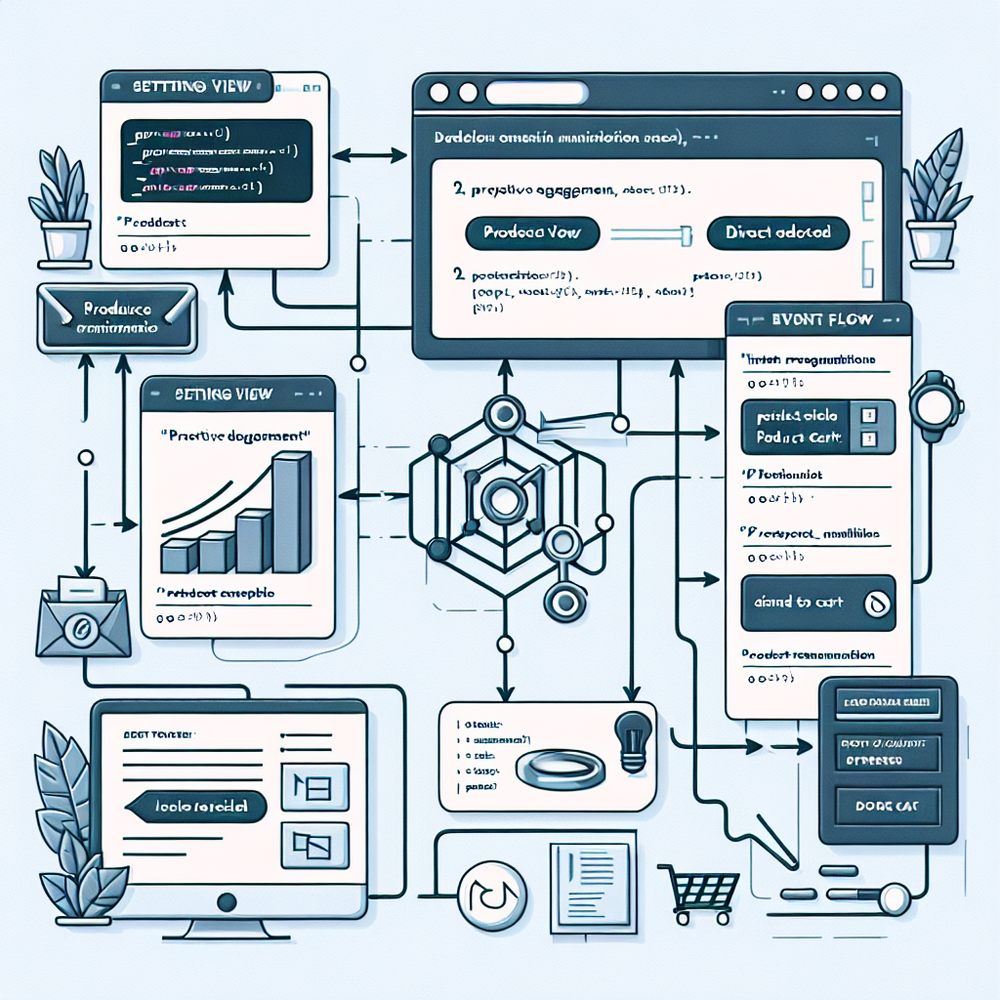 Implementation visuals: JS snippet, WordPress settings, and event flow for Brambles.