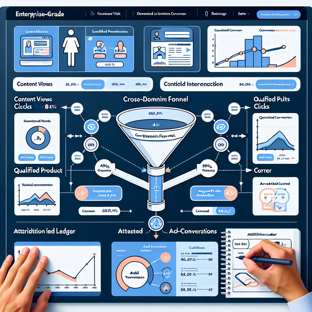 Cross-domain funnel dashboard with AIR, QPC, ATC, ACR, and AOV visualized over time.