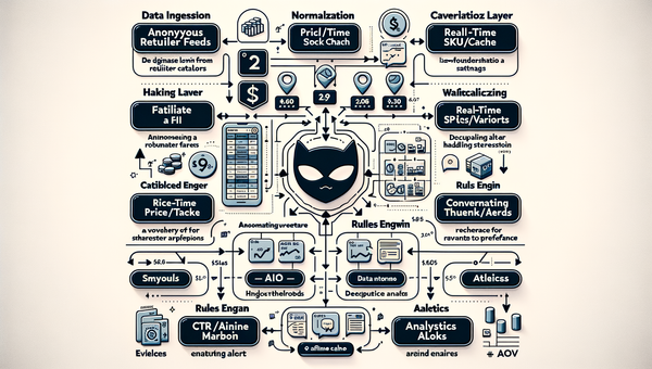 Architecture view of Brambles.ai price tracking and deal discovery pipeline.