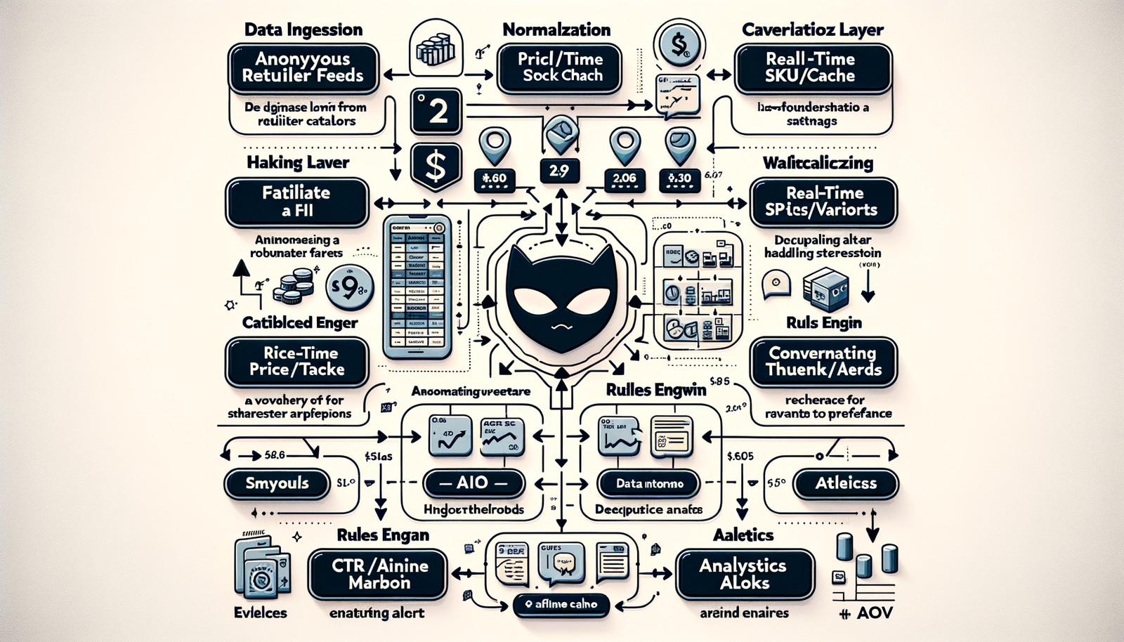 Architecture view of Brambles.ai price tracking and deal discovery pipeline.
