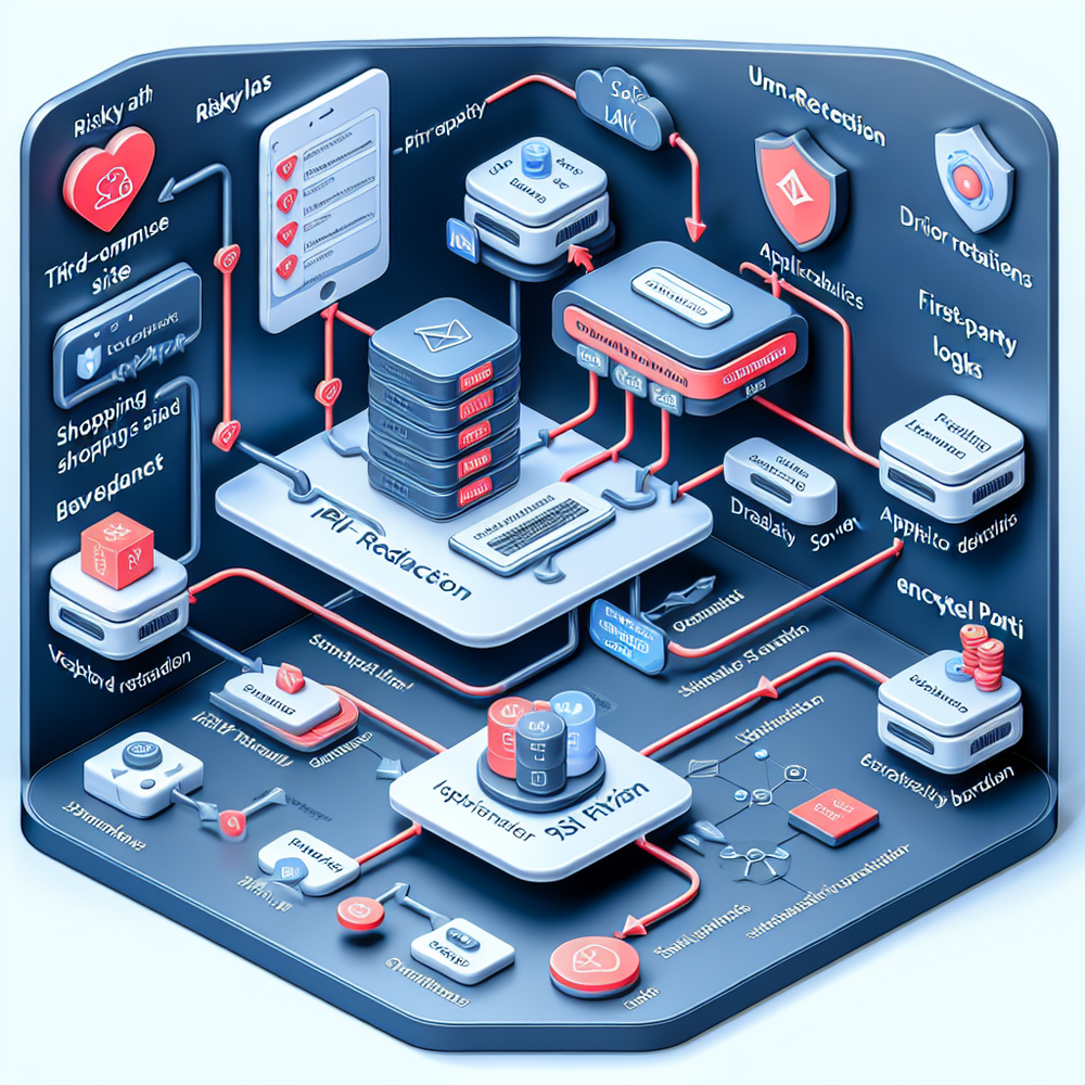 Diagram contrasting unsafe data sprawl with a first‑party, redacted agentic commerce flow.