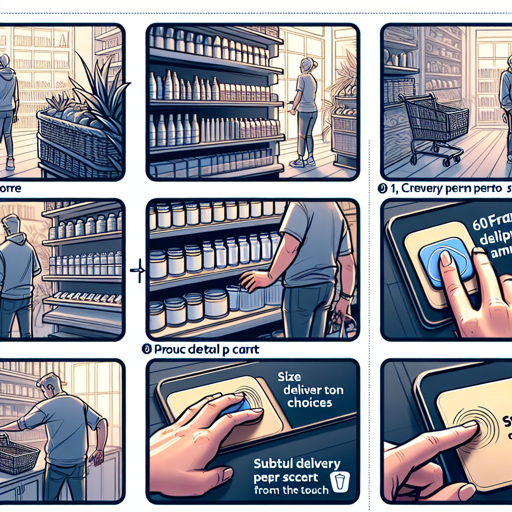 Storyboard of a bottom sheet flow from selection to add-to-cart on mobile.