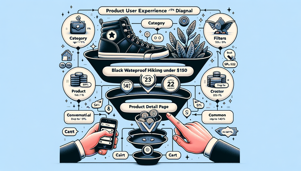 Diagram comparing traditional funnels vs conversational shopping paths and their drop-offs.