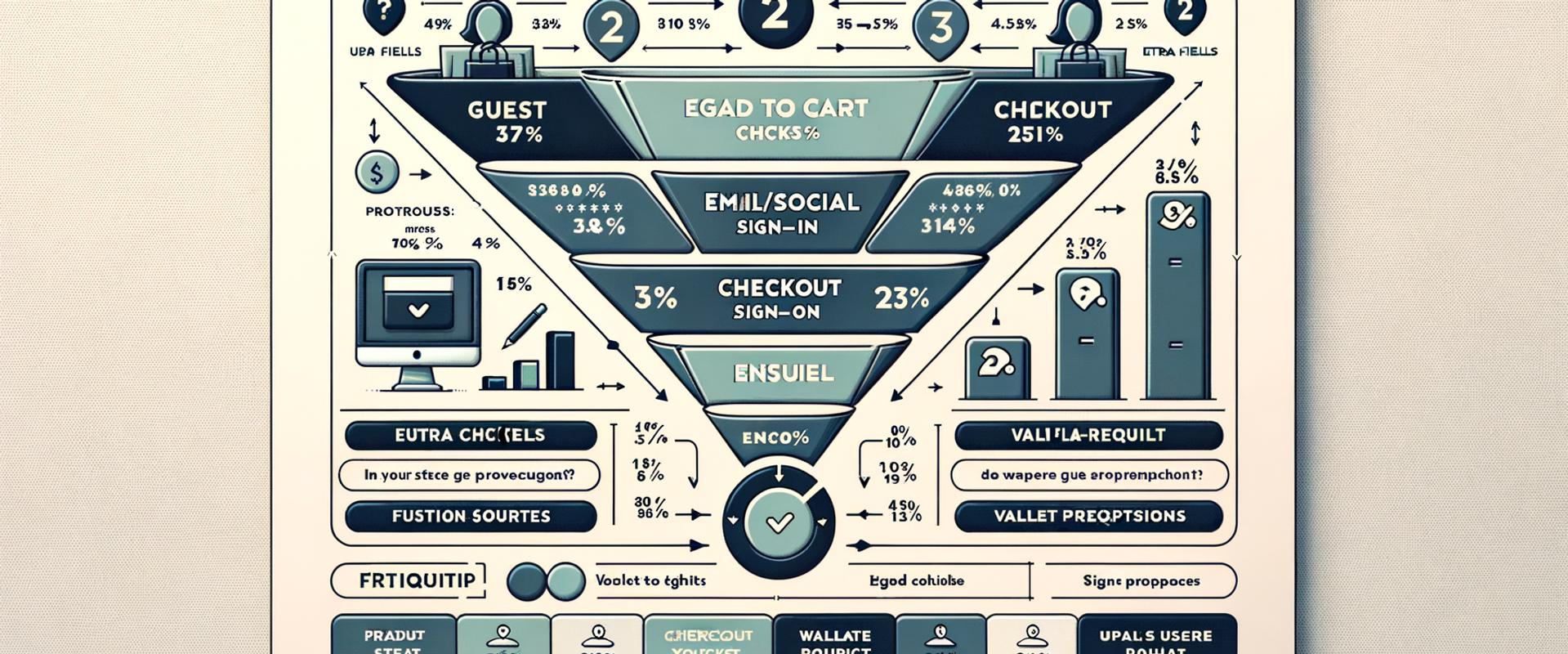 Funnel comparison highlighting enrollment drop-off for guest, email/social, and wallet-required flows.