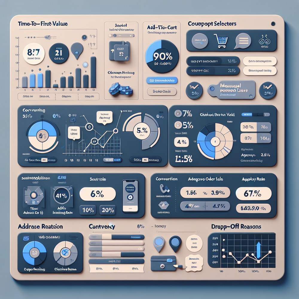 Analytics dashboard mockup showing message-level attribution and key chat commerce metrics for inline cart performance.